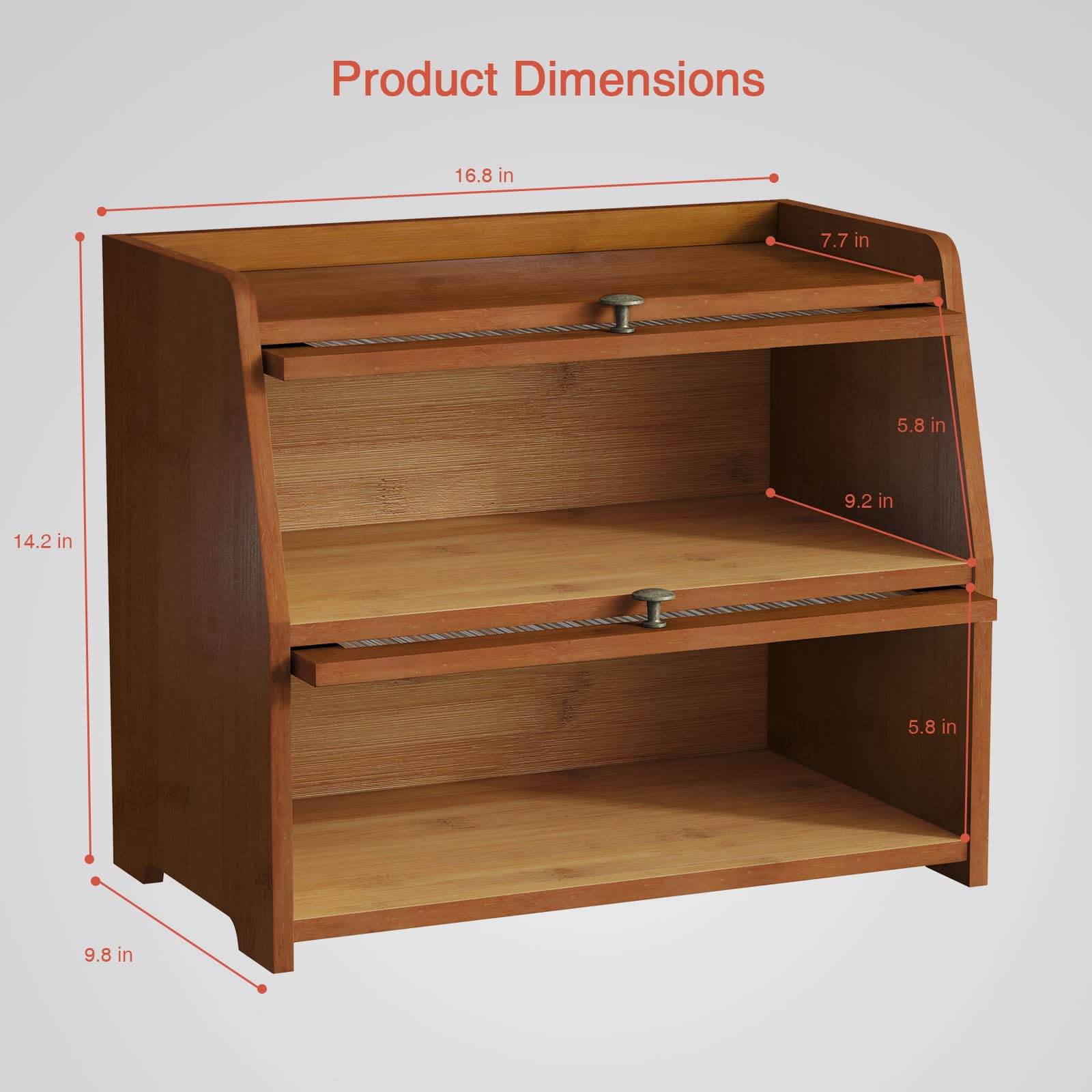goozzi caja pan madera oscura, diseño vintage que decora la encimera.