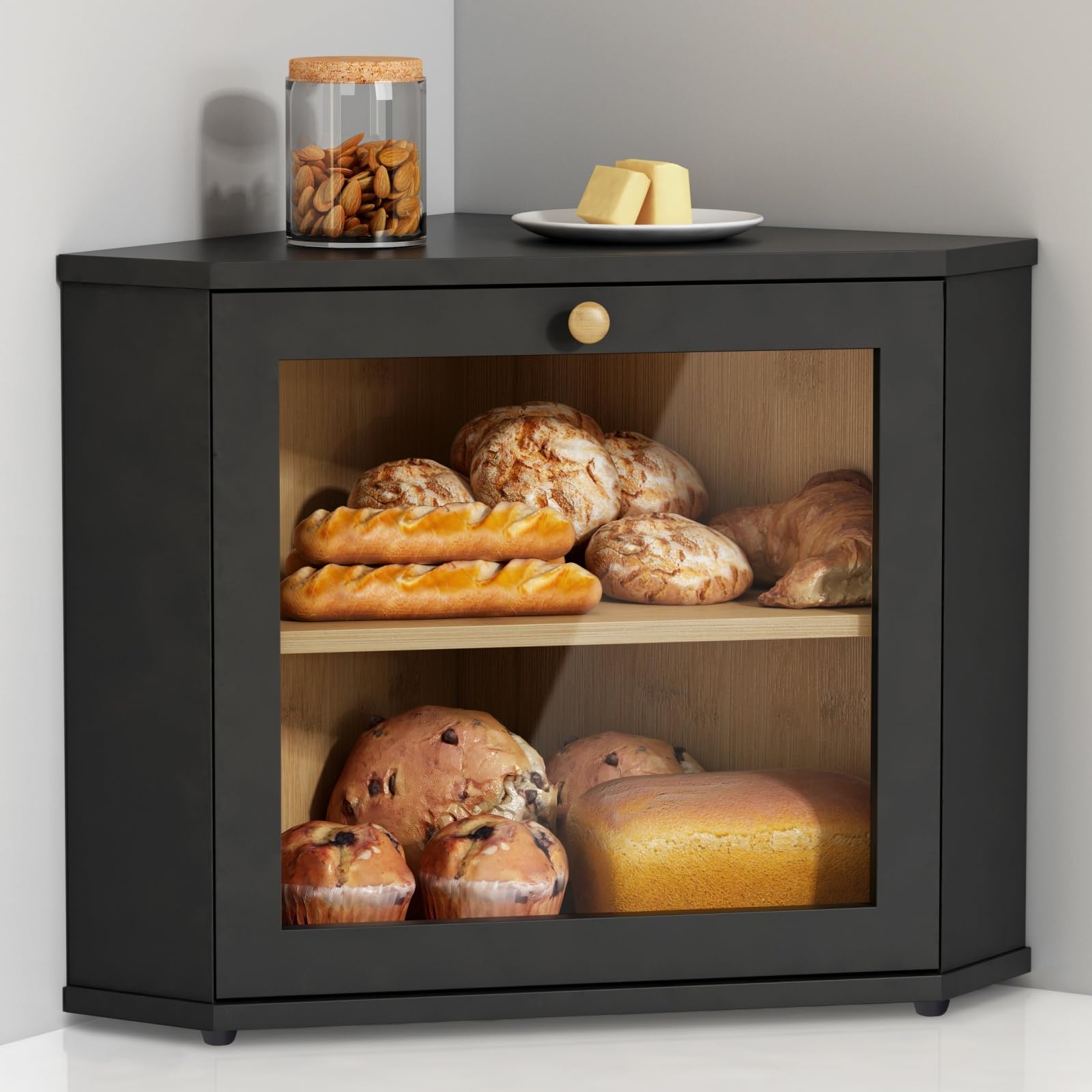 Goozii caja pan esquina cocina: ahorro de espacio en encimera.