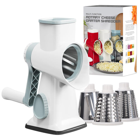 GORCI rallador queso 3 cuchillas intercambiables: precisión y versatilidad para rallar y cortar.