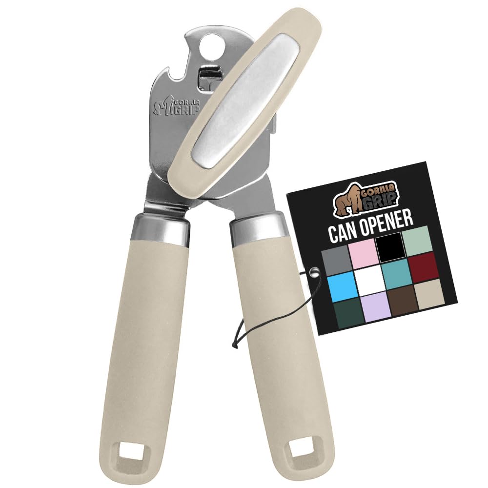 Abrelatas Gorilla Grip de acero inoxidable para latas sin esfuerzo