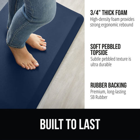 GORILLA GRIP alfombrilla anti-fatiga de 3-4 pulgadas, ideal para largas horas de pie
