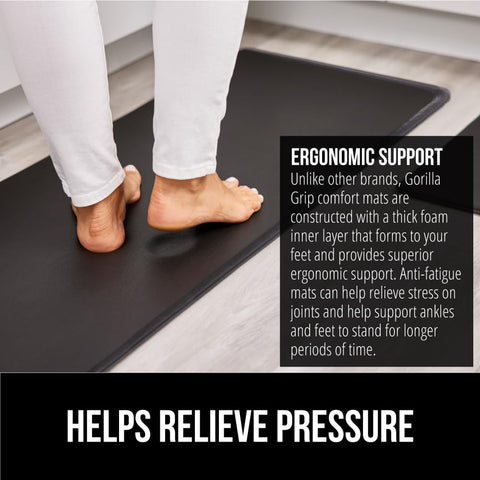 GORILLA GRIP alfombrilla anticansancio ergonómica para cocinar y trabajar