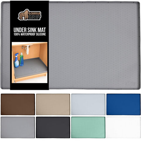 Alfombrilla Gorilla Grip impermeable para bajo fregadero protege gabinetes de derrames.