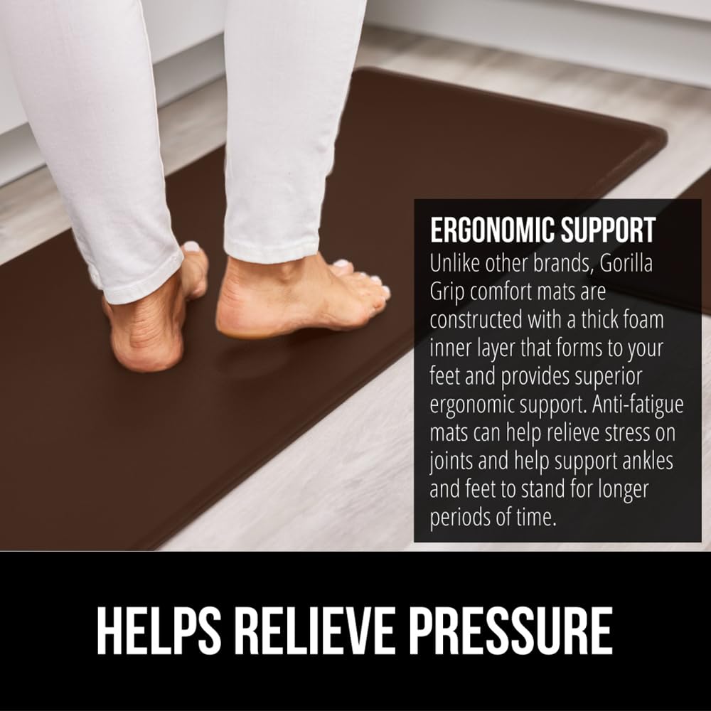 GORILLA GRIP: alfombrilla impermeable para cocina, fácil de limpiar tras derrames.