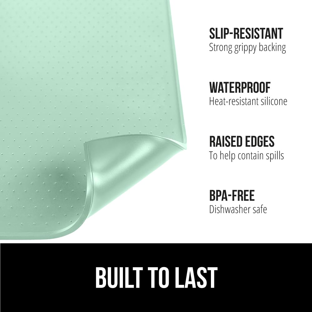 GORILLA GRIP borde elevado muestra la protección contra derrames