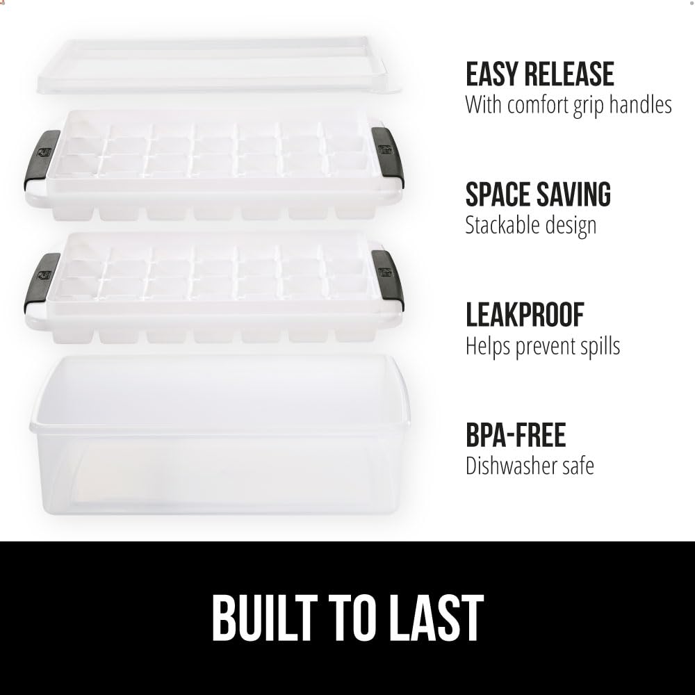 GORILLA GRIP bandeja hielo doble, apilable para ahorrar espacio.