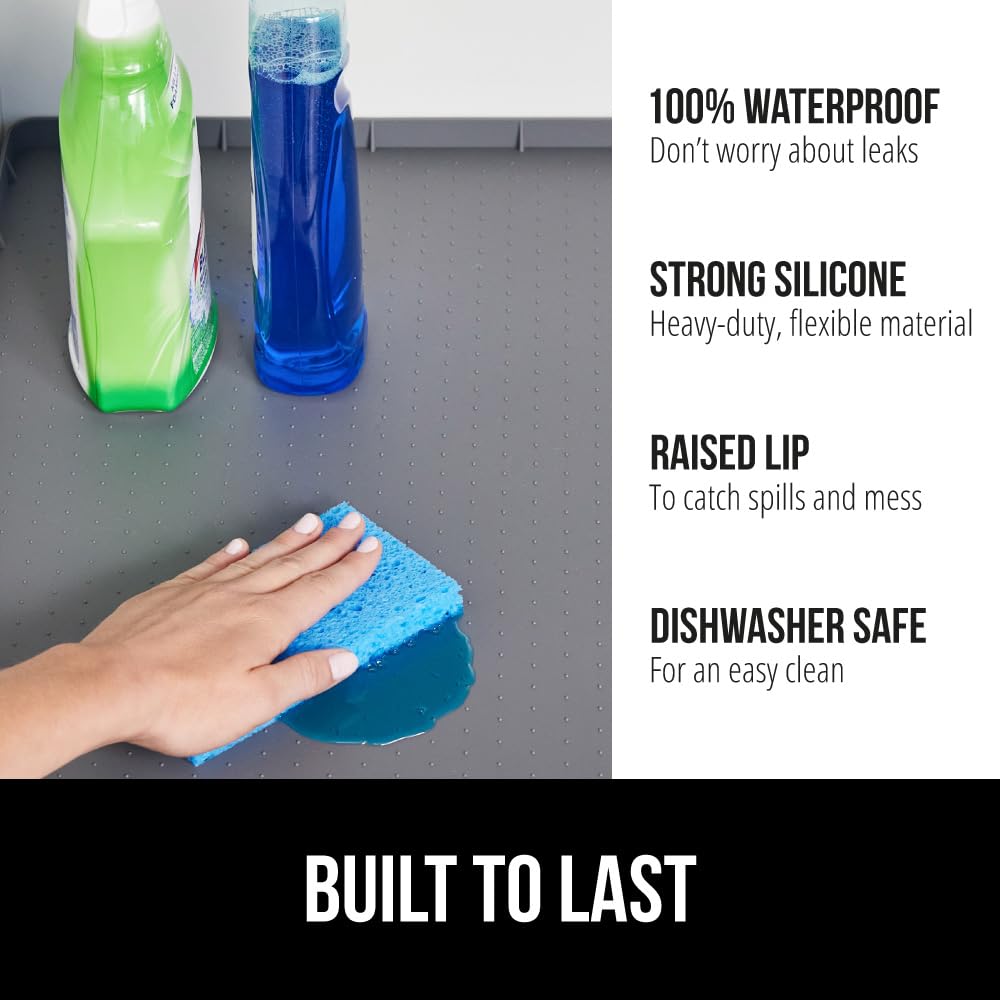 Gorilla Grip borde elevado 0,7 pulgadas para contener derrames en la superficie.