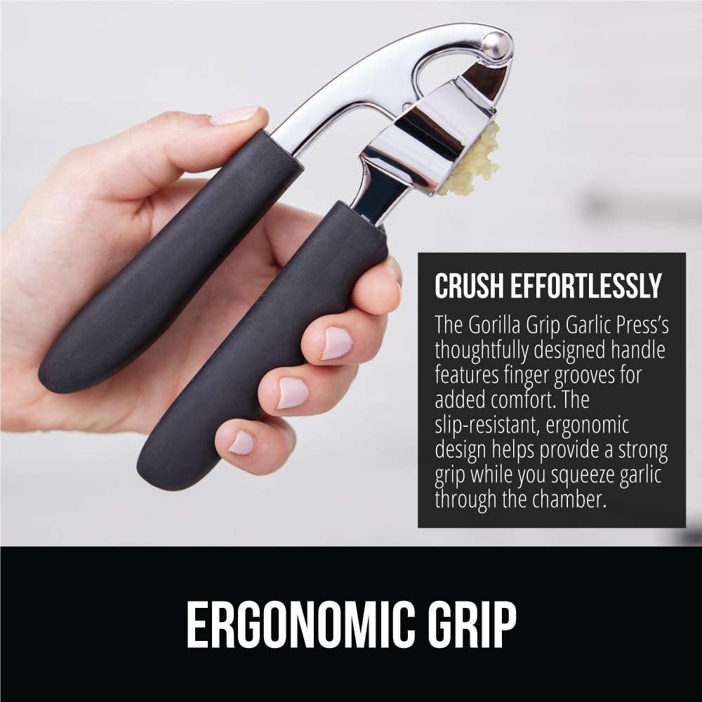 Cámara de zinc Gorilla Grip para la prensa de ajo, resistente y duradera.
