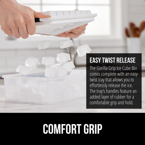 GORILLA GRIP contenedor hielo apilable para almacenamiento ordenado.