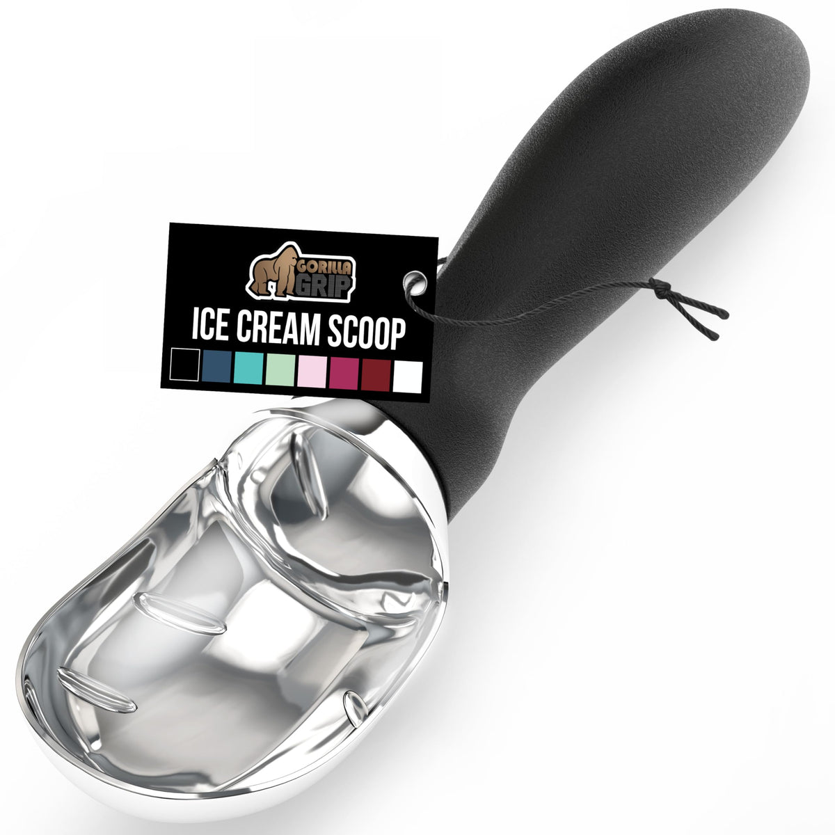 Cuchara Gorilla Grip resistente para helado duro, fácil de usar.