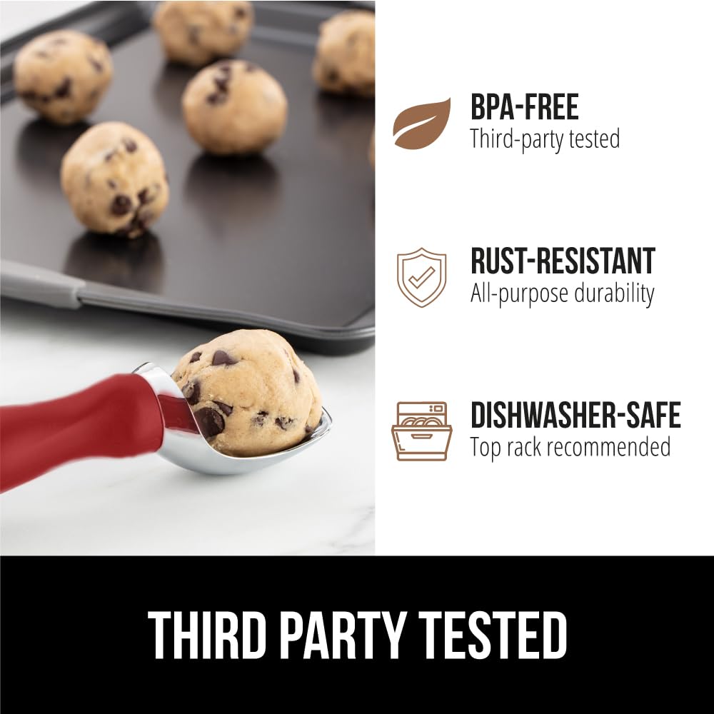 Versatilidad Gorilla Grip: ideal para helado, masa de galletas y frutas.