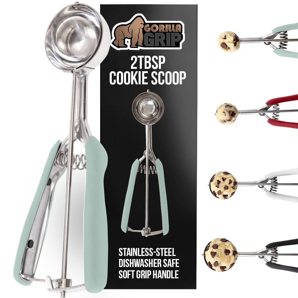GORILLA GRIP Cucharón para galletas de 2 cucharadas con liberación suave.