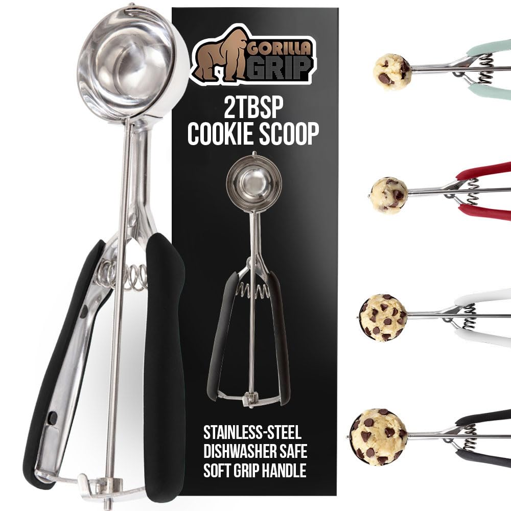 GORILLA GRIP Cucharón galletas 2tbsp, liberación suave para porciones consistentes.