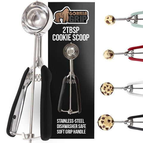 GORILLA GRIP Cucharón galletas 2tbsp, liberación suave para porciones consistentes.