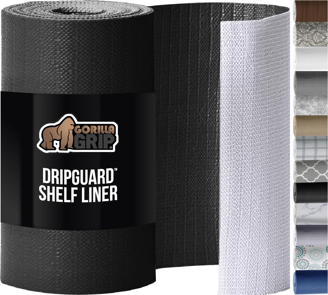 GORILLA GRIP DripGuard forro-estante con doble sujeción para evitar movimientos.
