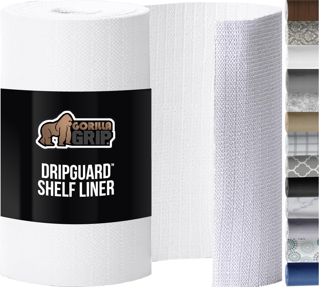 GORILLA GRIP DripGuard protege estantes de la cocina frente a derrames.