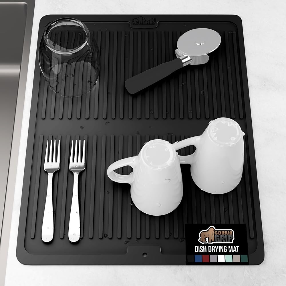 Gorilla Grip alfombrilla para secado en cocina con nervaduras mejora la circulación del aire
