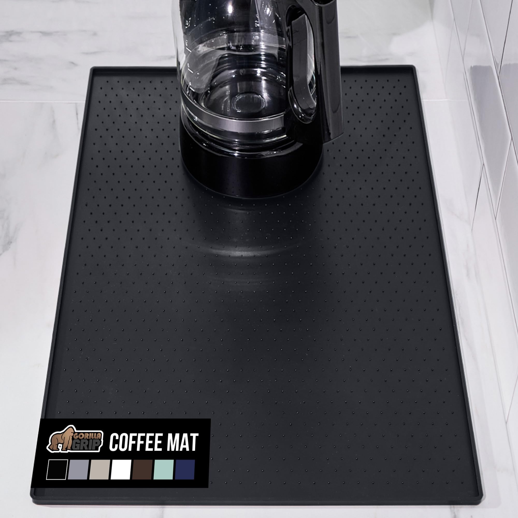 Gorilla Grip: mat de silicona para café protege la encimera de derrames