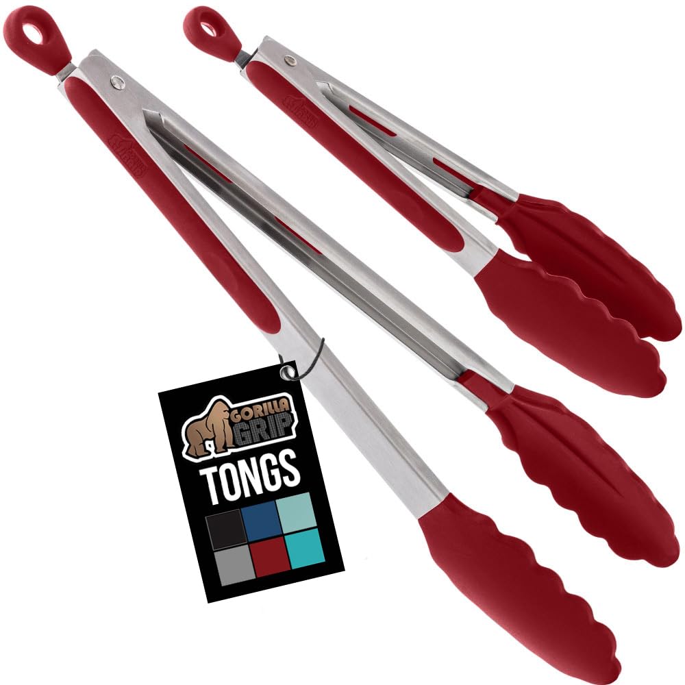 GORILLA GRIP Pinzas de cocina resisten calor y permiten agarre preciso.