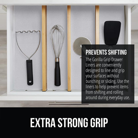 gorilla grip powergrip, cajón con forro colocado, mantiene objetos en su sitio