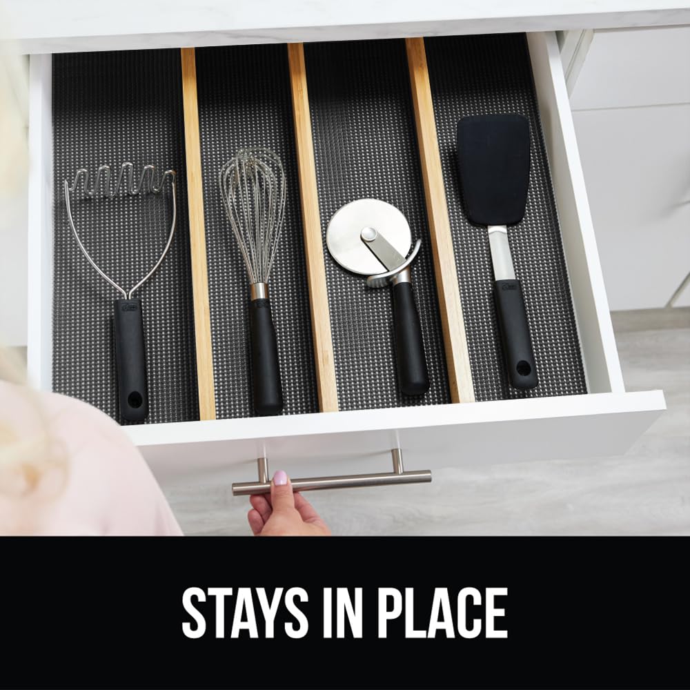 GORILLA GRIP powerGRIP cocina y baño, estantes ordenados.