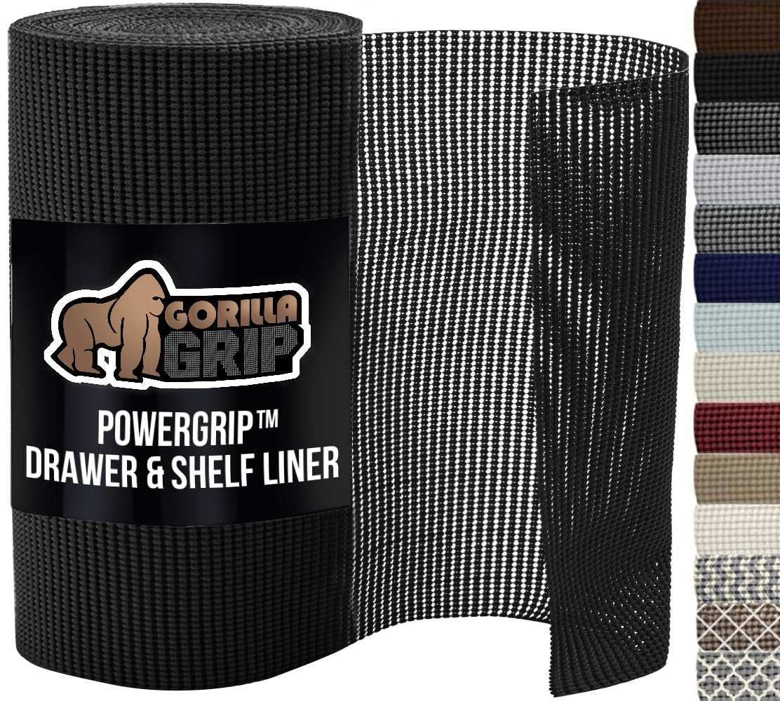 GORILLA GRIP powerGRIP, forro de cajón con textura gruesa para mayor estabilidad.