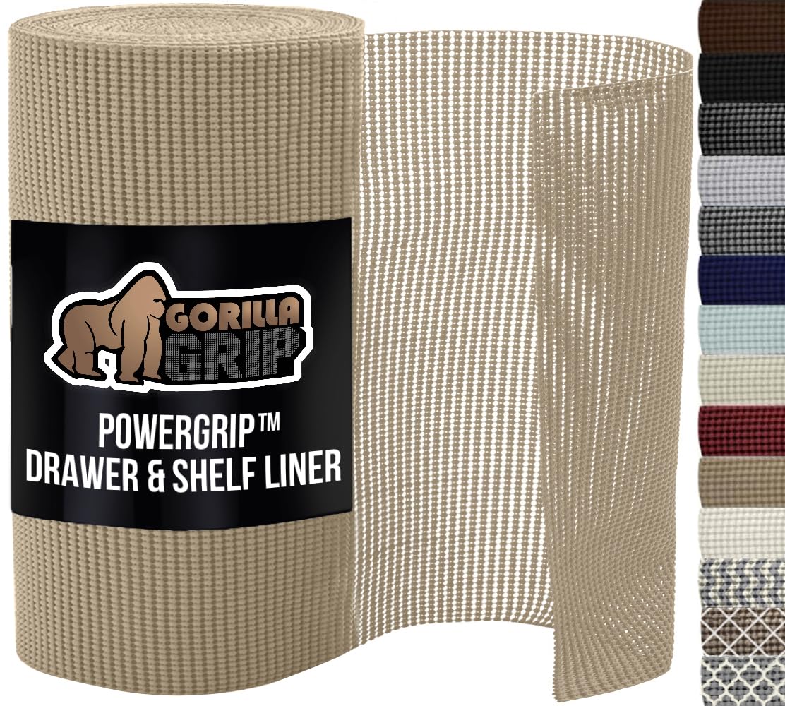 GORILLA GRIP powerGRIP liner para cajón durable en beige evita deslizamientos