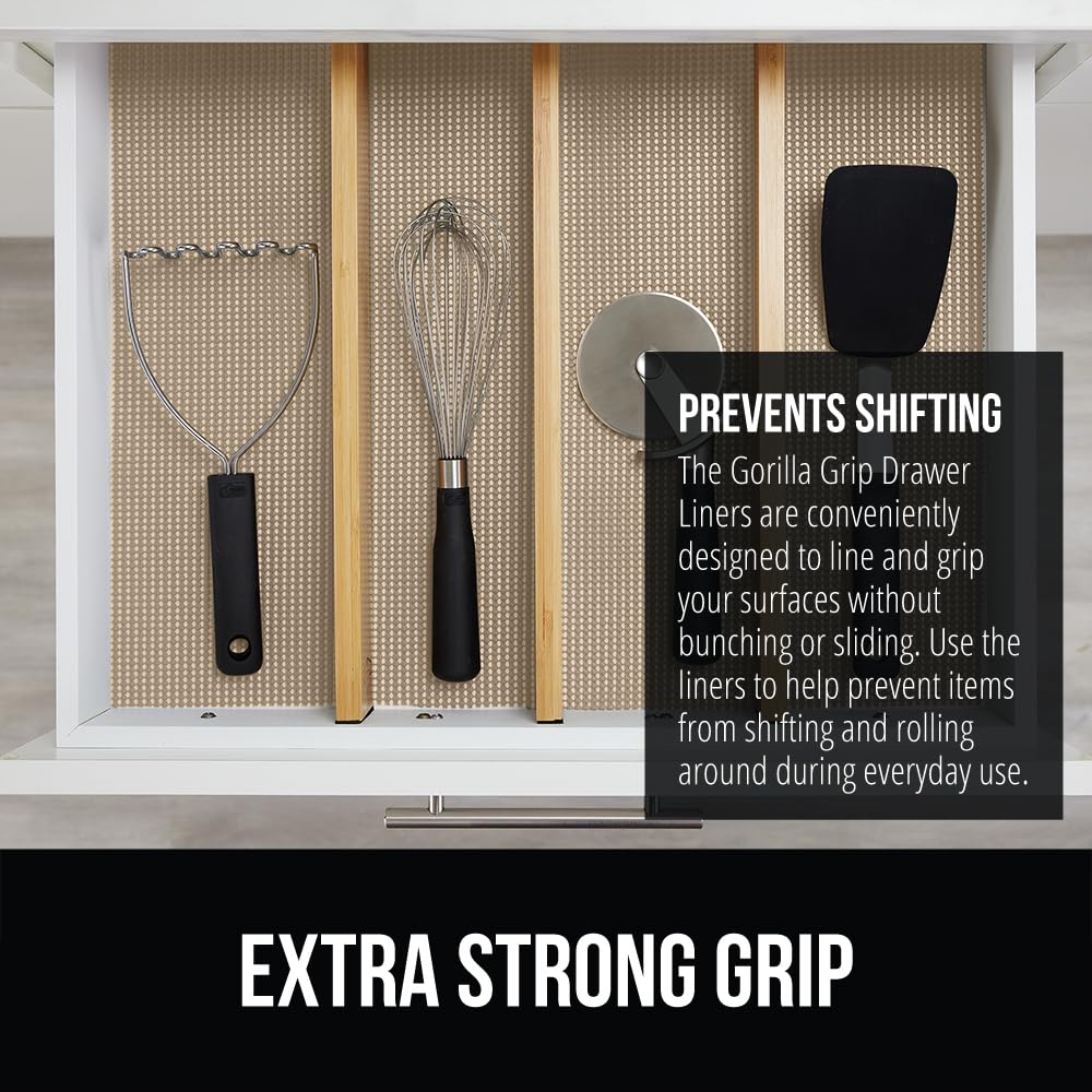 GORILLA GRIP powerGRIP liner estante baño: organización rápida y acceso fácil.