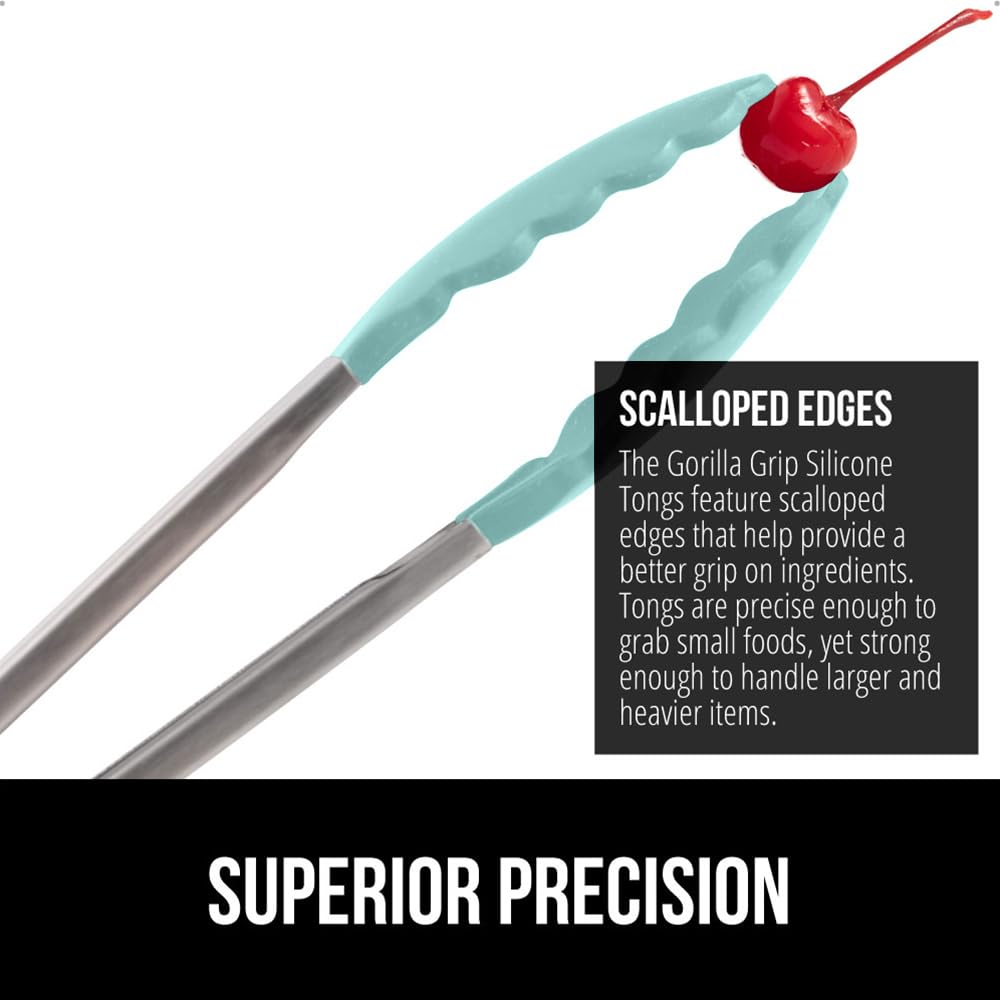 Punta de silicona antiarañazos Gorilla Grip protege sartenes antiadherentes durante la cocción.