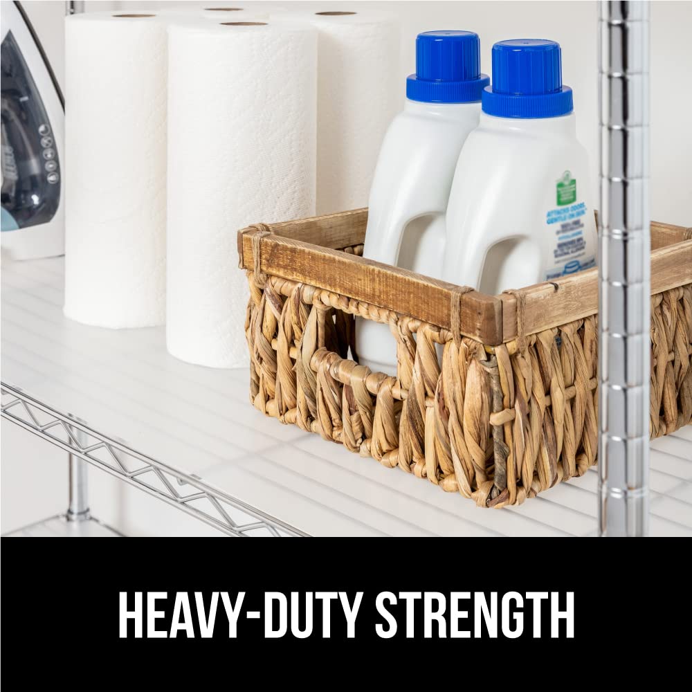 GORILLA GRIP ShelfGuard, compatibilidad con AmazonBasics, instalación fácil en estanterías populares.