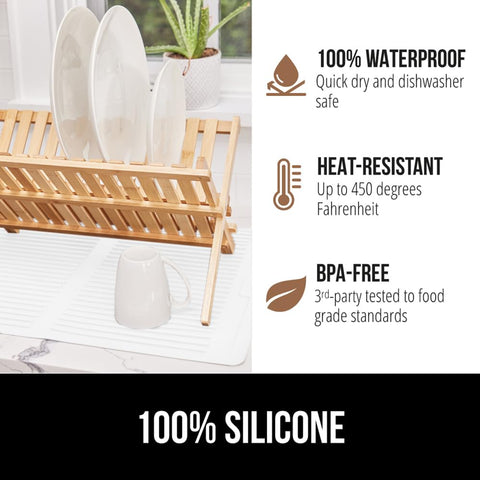 Gorilla Grip silicona alimentaria sin BPA, seguro para utensilios.
