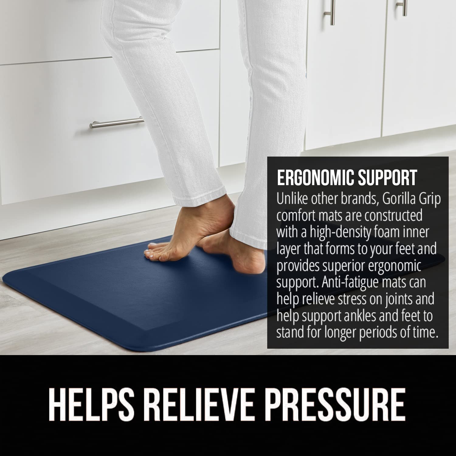GORILLA GRIP superficie resistente al agua, protege el piso y facilita la limpieza diaria