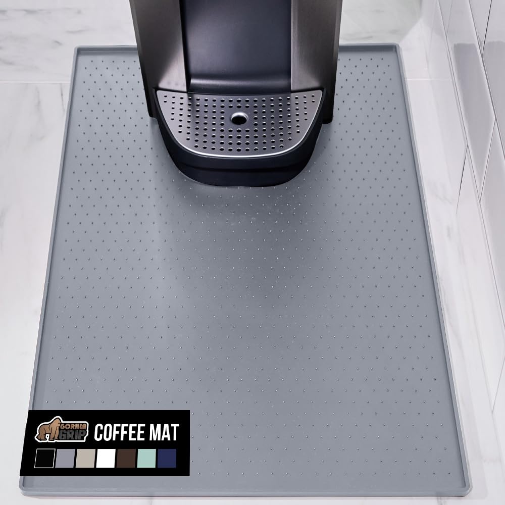 Tapete Gorilla Grip de silicona para café protegiendo encimera.