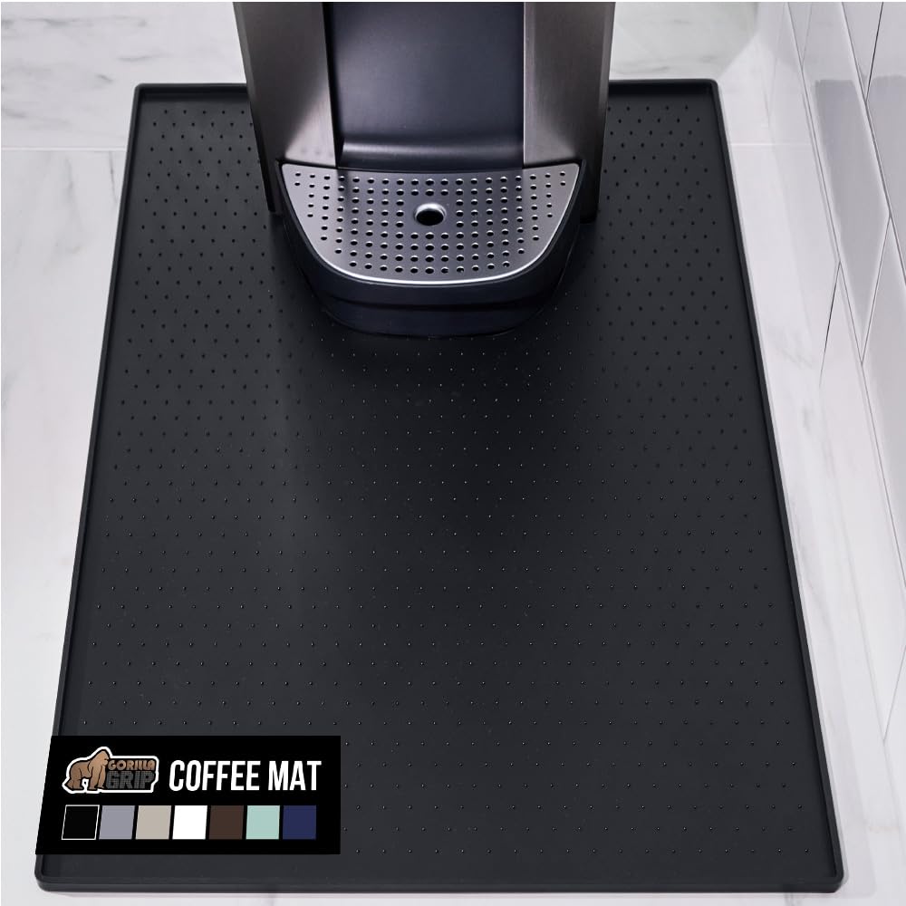 GORILLA GRIP Tapete de silicona para café 15x23 protege superficies de derrames.