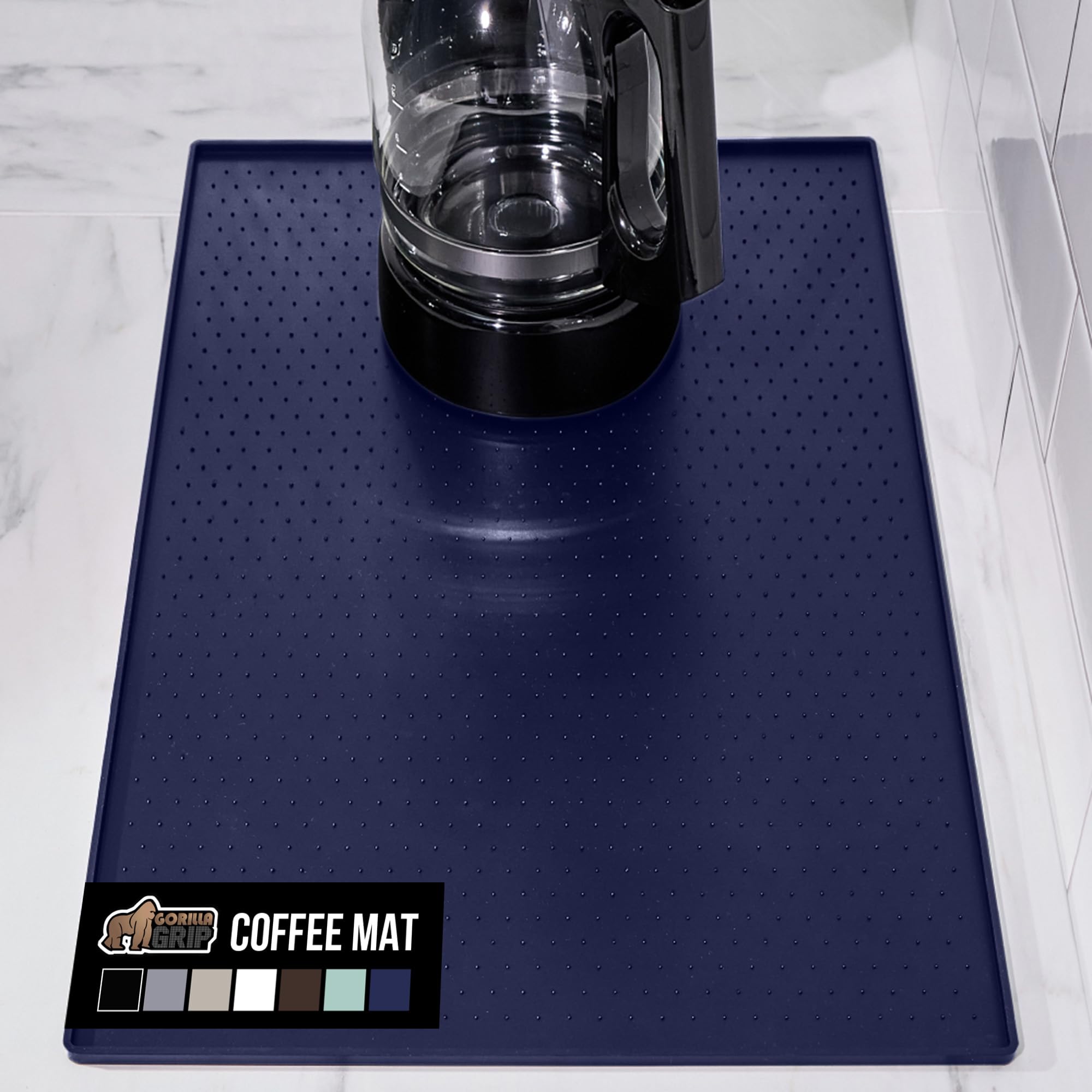 Gorilla Grip tapete de silicona para café en encimera, protege derrames y manchas.