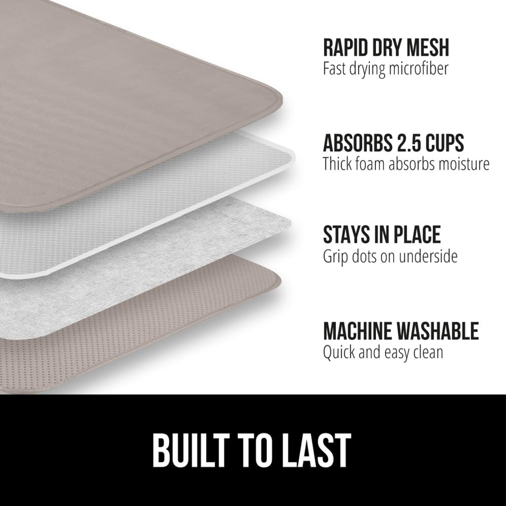 GORILLA GRIP malla secado rápido: superficie transpirable para secar platos.