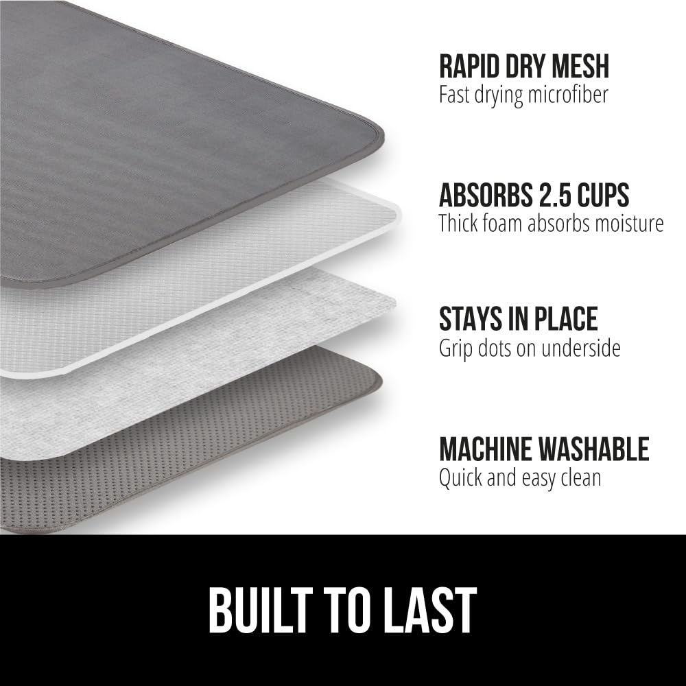 Gorilla Grip Ultra superficie-rapido-secado facilita secar cubiertos y tazas.