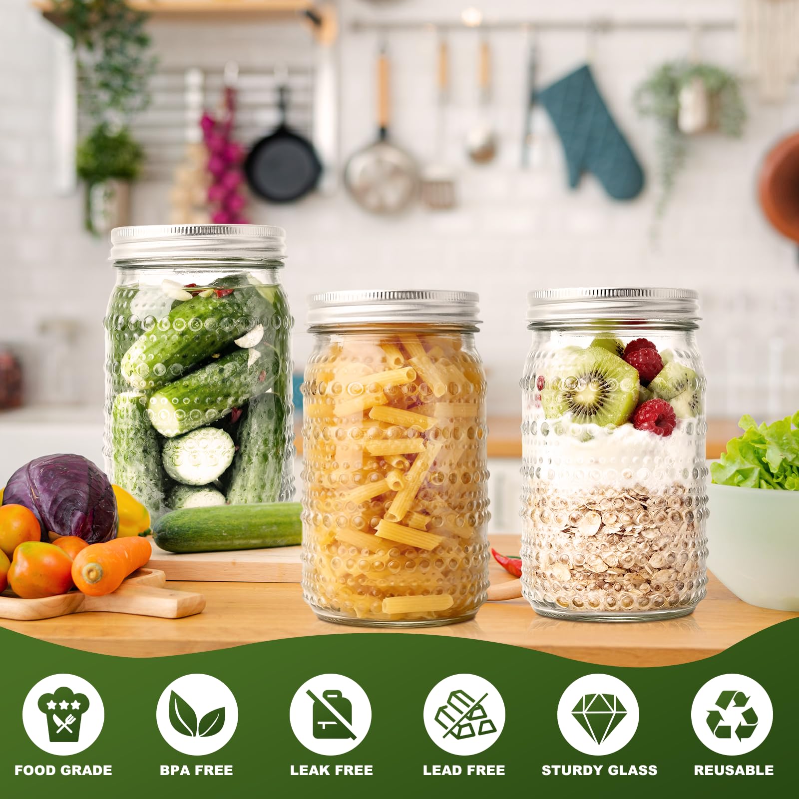 Fermentación de verduras en frascos GOROGILE de 32 oz.