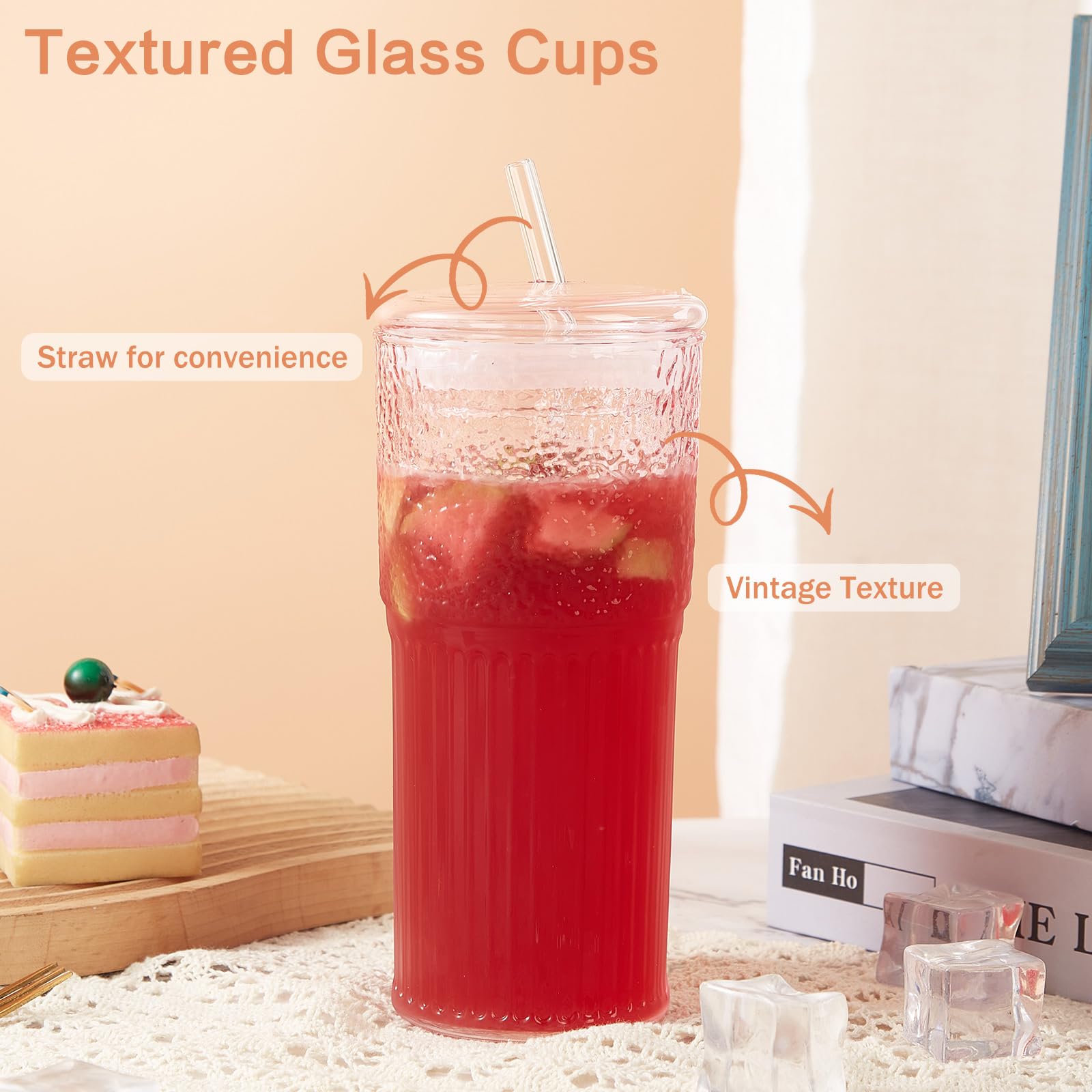 Conjunto de 2 vasos GOSCHE 20oz con tapa y pajilla, cómodo para compartir