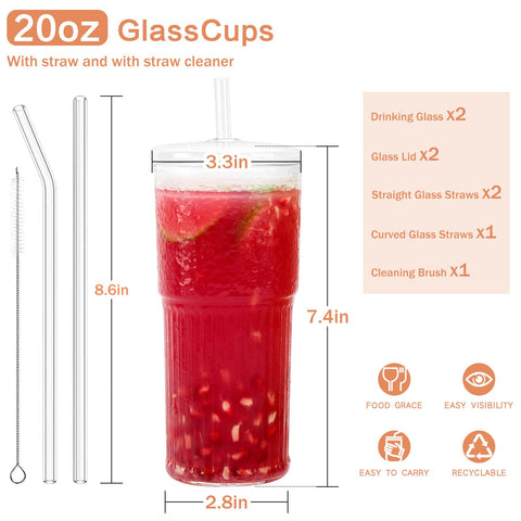 Vaso cristal borosilicato GOSCHE 20oz, duradero y lavavajillas.