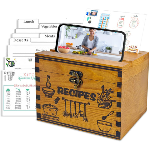 GoShambar caja de recetas con tarjetas, ideal para leer mientras cocinas.