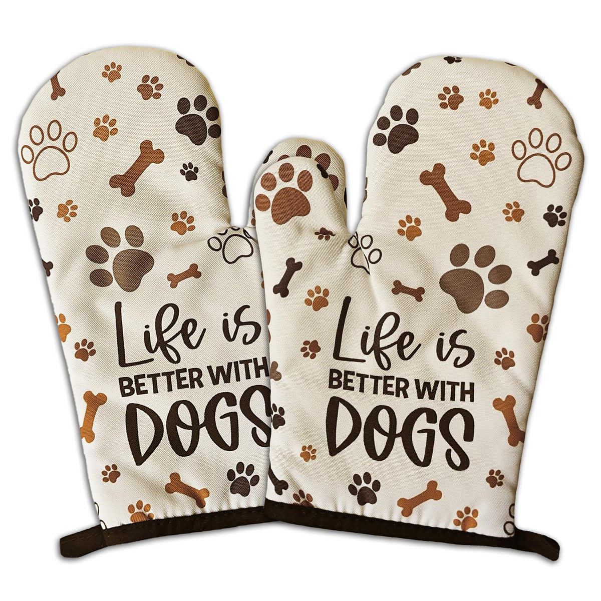 GOSJINNK guantes de horno con divertidas huellas para hornear.
