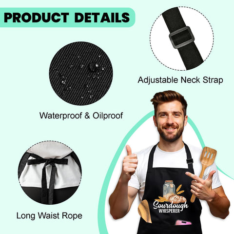 GOSJINNK Bolsillos prácticos para utensilios y recetas mientras cocinas.