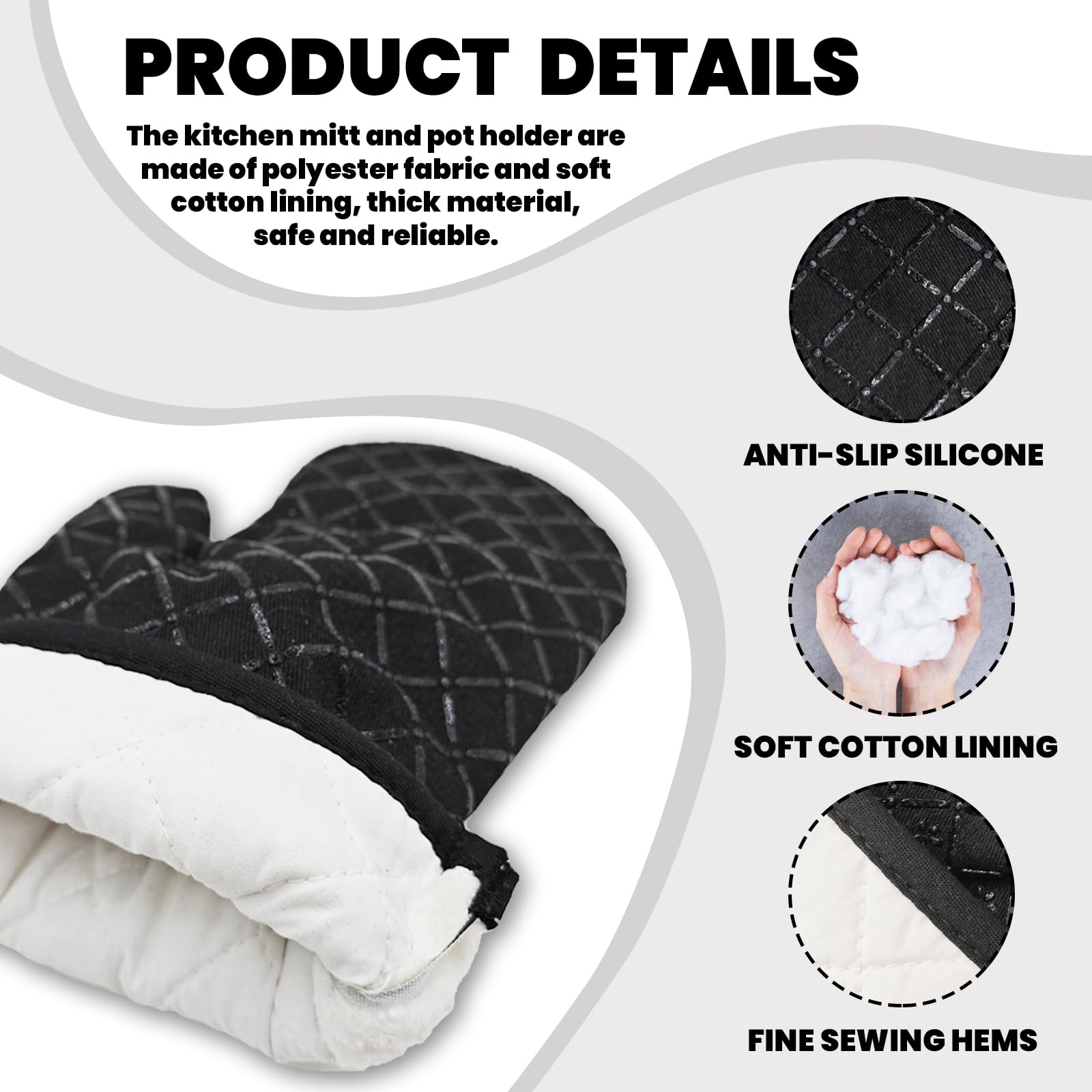 Guantes GOSJINNK resisten hasta 200 ℃ para seguridad al hornear.