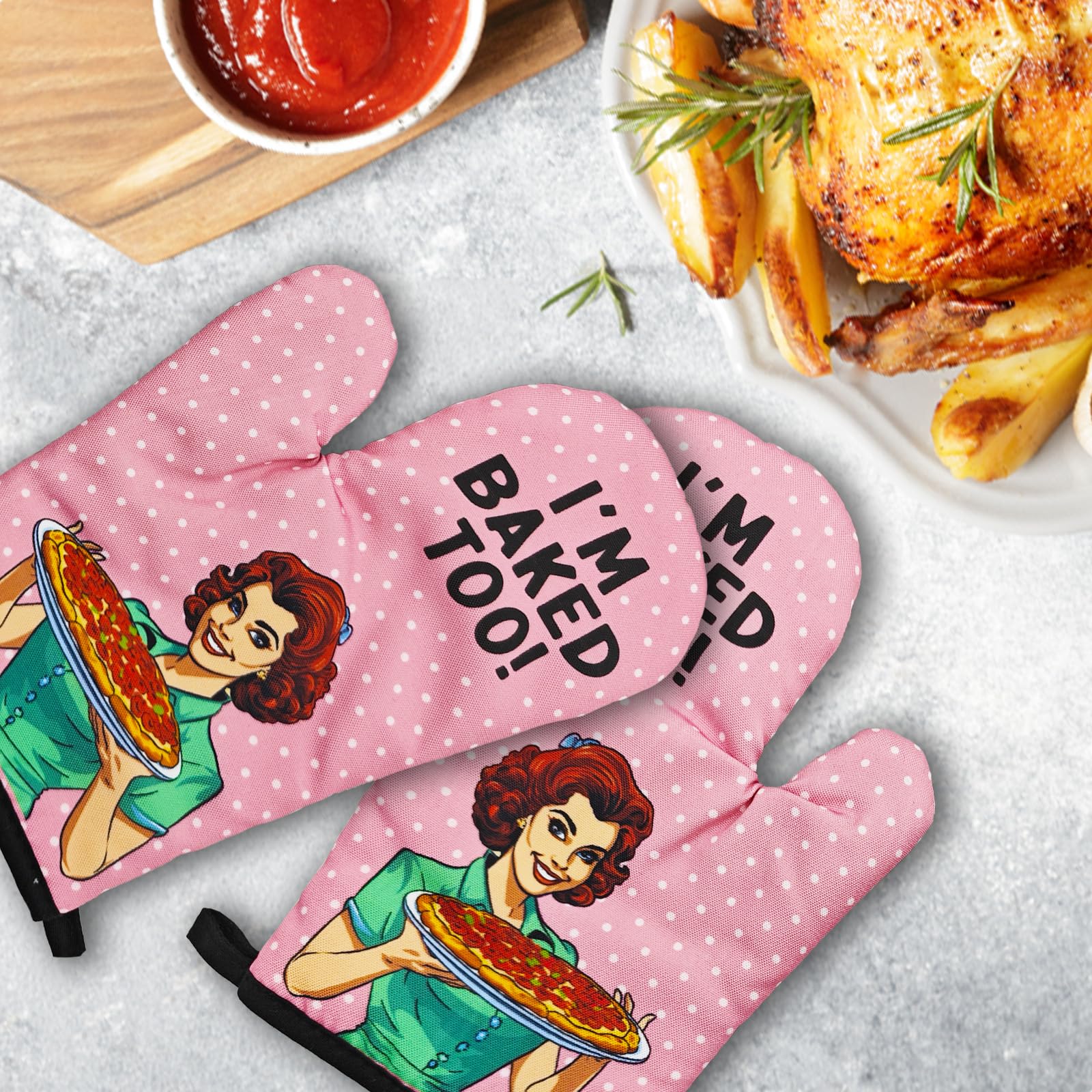 Guantes de horno GOSJINNK: agarre antideslizante al manipular utensilios.