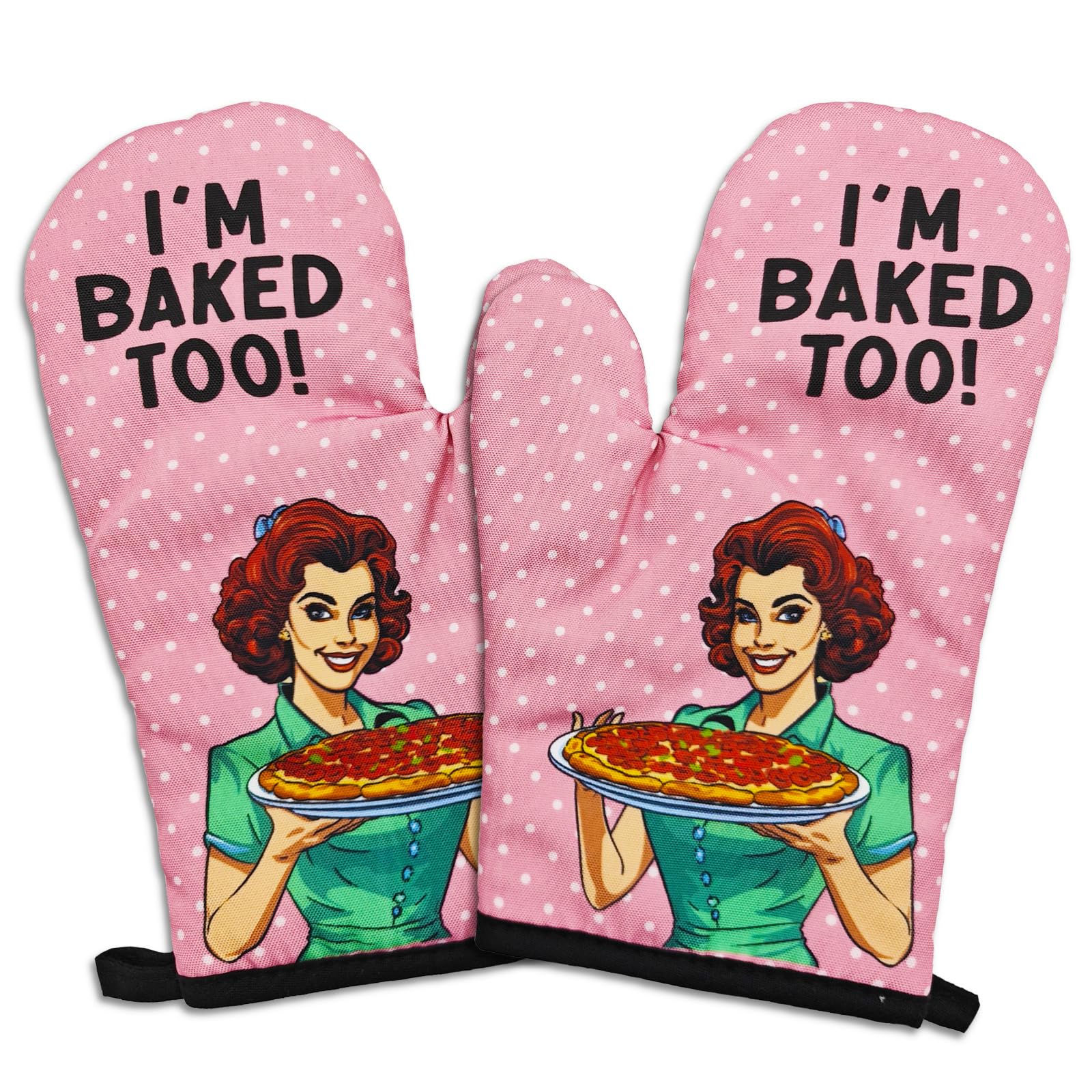 Guantes de horno GOSJINNK: dos pares divertidos para hornear con seguridad.
