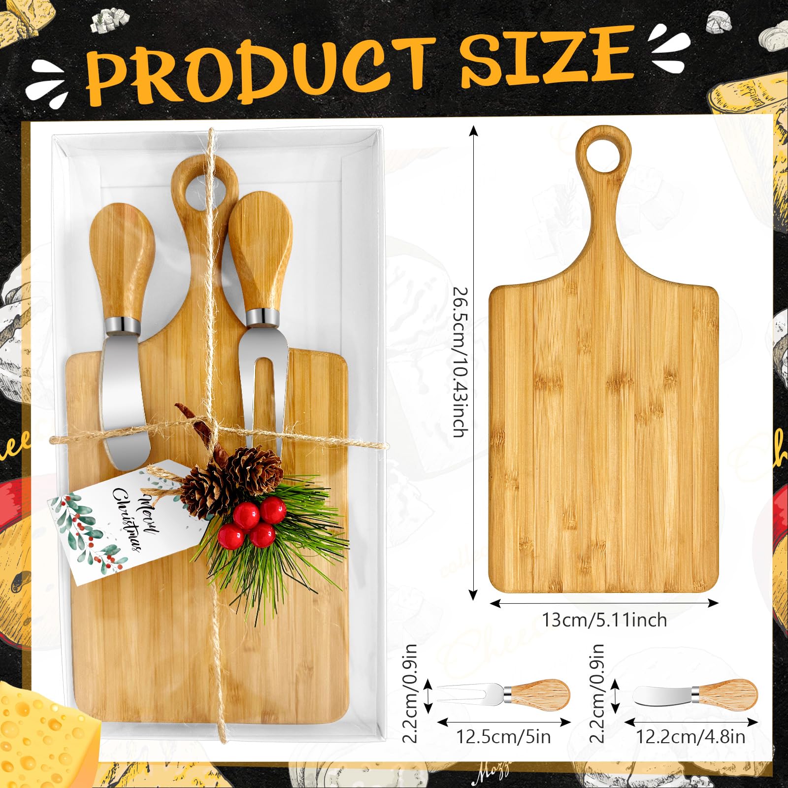 Gosodeny cuchillo queso bambu, afilado y duradero para cortes precisos