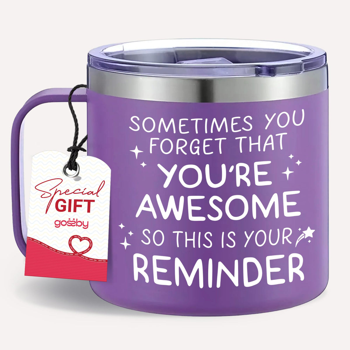 Taza térmica Gossby para mujer con tapa y pajilla, ideal para bebidas calientes