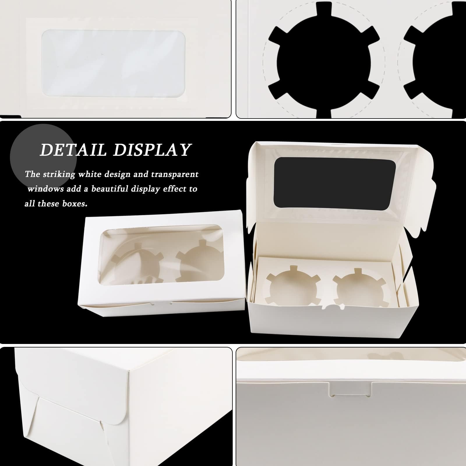 GothaBach cajas con ventana frontal y superior para exhibir productos.