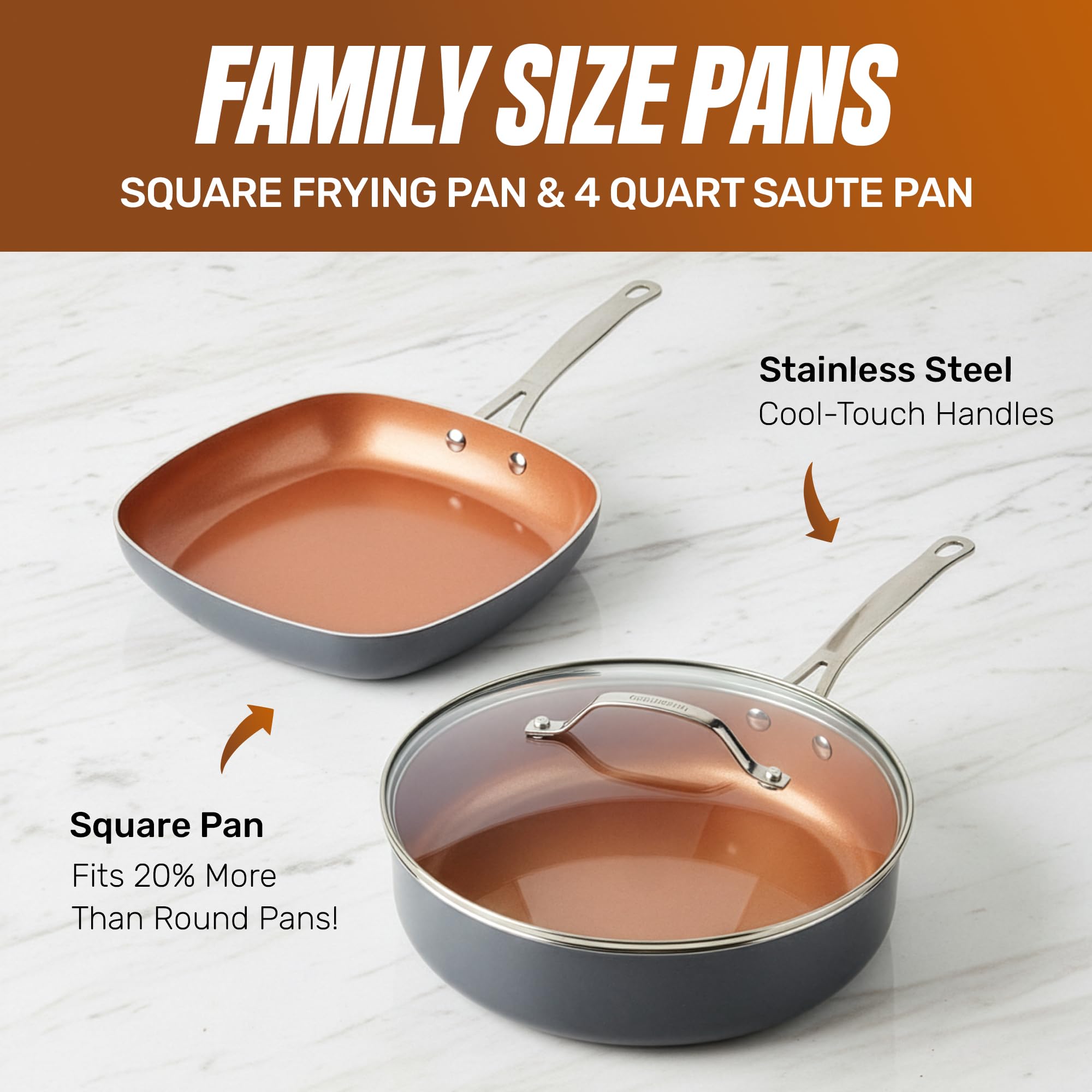 Olla grande Gotham Steel con tapa, ideal para guisos y caldos